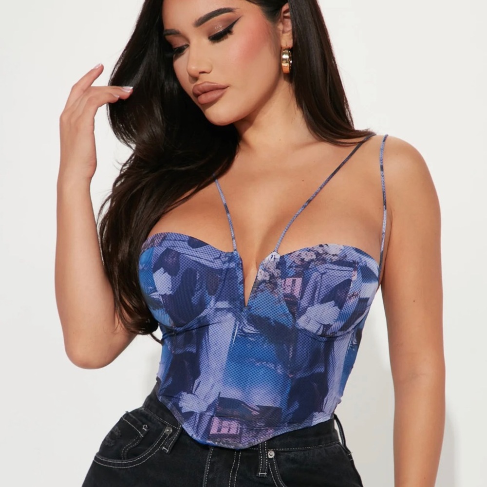 Blue Corset Top - NWOT